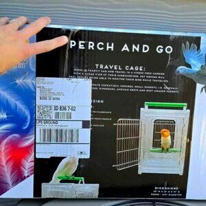 CaitecPerch & Go Polycarbonate Bird Carrier, Clear View Travel Cage Small Bird